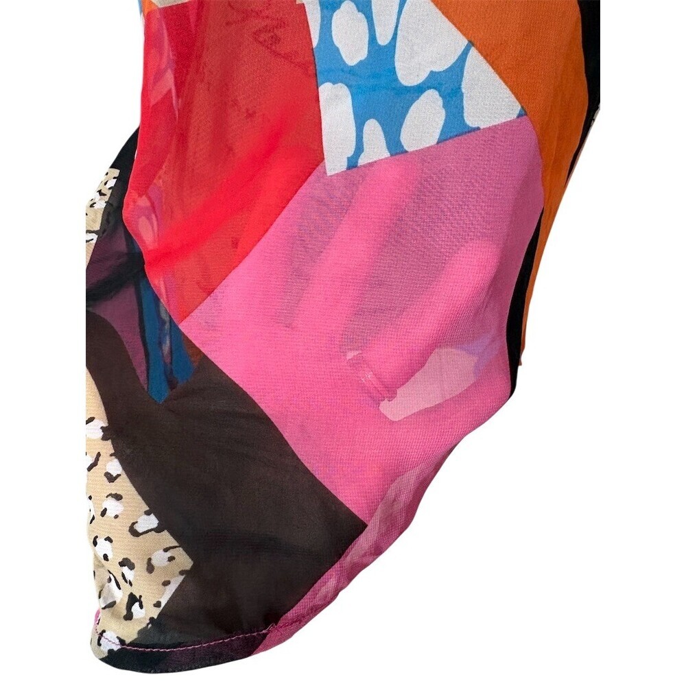 Ecko Red Womens Tank Top Size L Sheer Multicolor Abstract Print Sleeveless - Picture 3 of 10